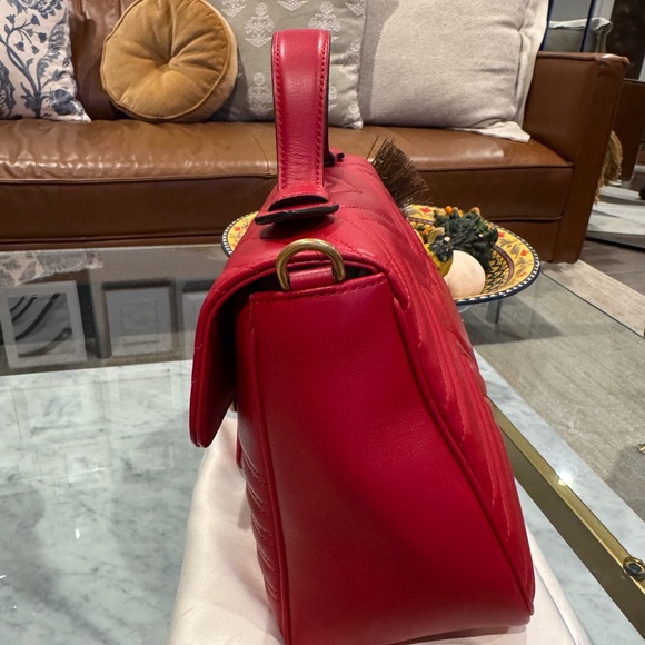 Gucci GG Marmont Small Leaather Top Handle Satchel - Picture 5 of 13